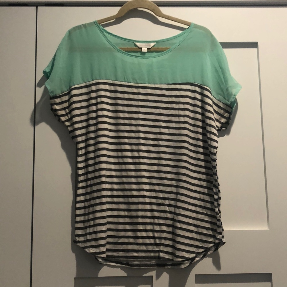 Charming Charlie Teal and Grey Blouse
